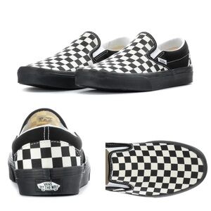NIB Vans Men’s 9.5 Women’s 11 Black and White Checkerboard Slip-On Sneakers NEW